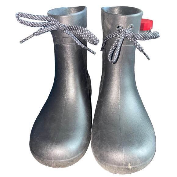 Crocs Dual Comfort Freesail Shorty Rain Boots with Front Lace Tie Black size 4 - Picture 4 of 12